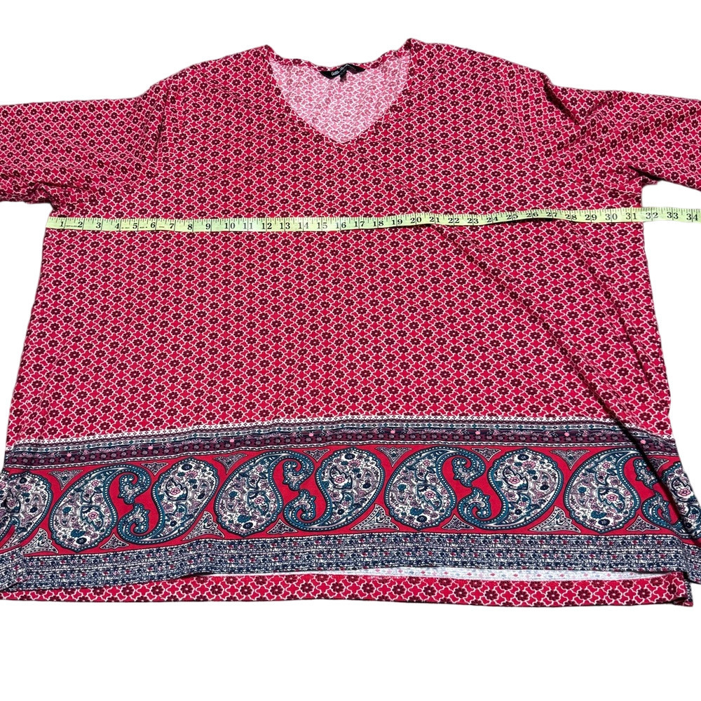 Ulla Popken Floral & Paisley Vneck Cotton Blouse Top Women Size 28/30 - Picture 9 of 12